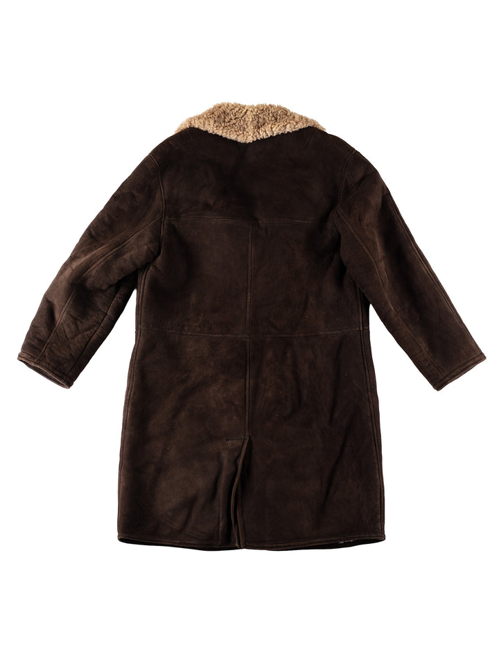Vintage 80's Men Sheepskin Coat in BrownVN418