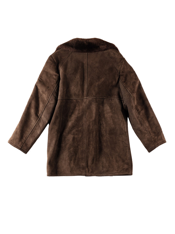 Vintage 70's Men Faux Sheepskin Coat in BrownVN337