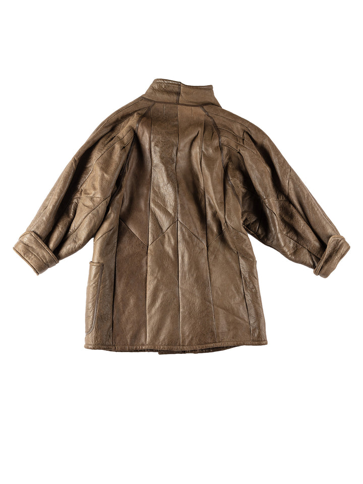 Vintage 80's Women Sheepskin Coat in BrownMN529