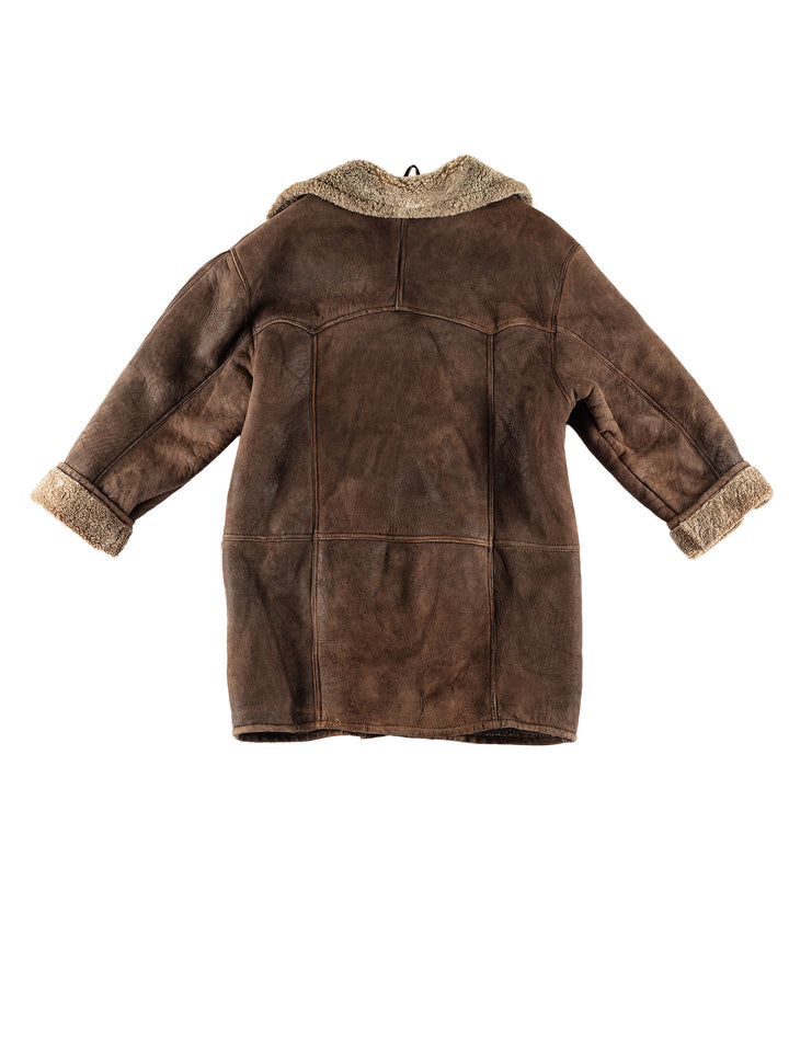 Vintage 80's Women Sheepskin Coat in BrownMN488