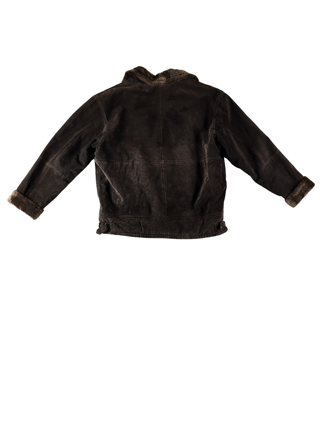 Vintage 80's Men Faux Sheepskin Jacket in BrownVN539