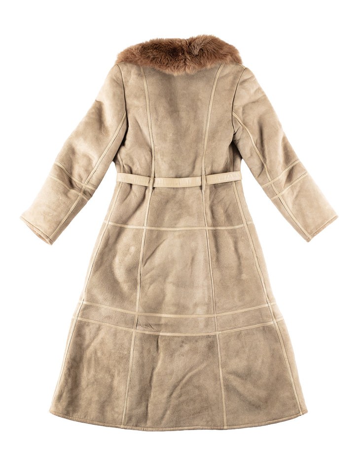 Vintage 70's Women Sheepskin Coat in BeigeMN330