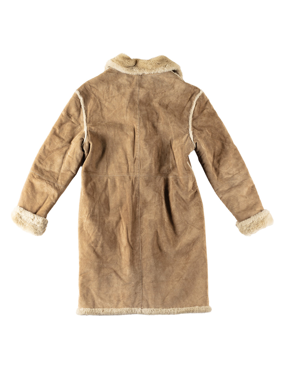 Vintage 80's Women Faux Sheepskin Coat in BeigeMN347
