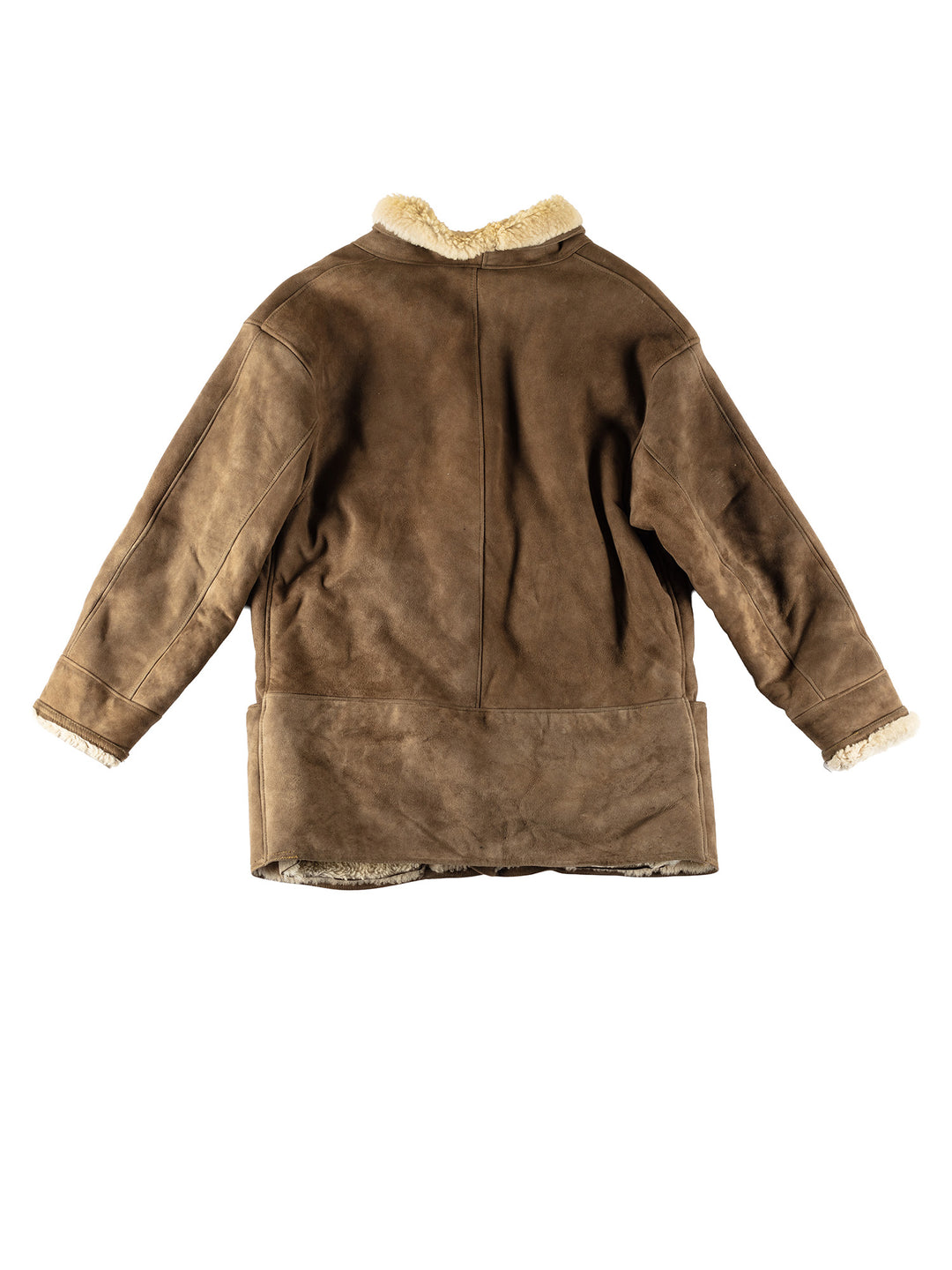 Vintage 80's Men Sheepskin Coat in KhakiVN414