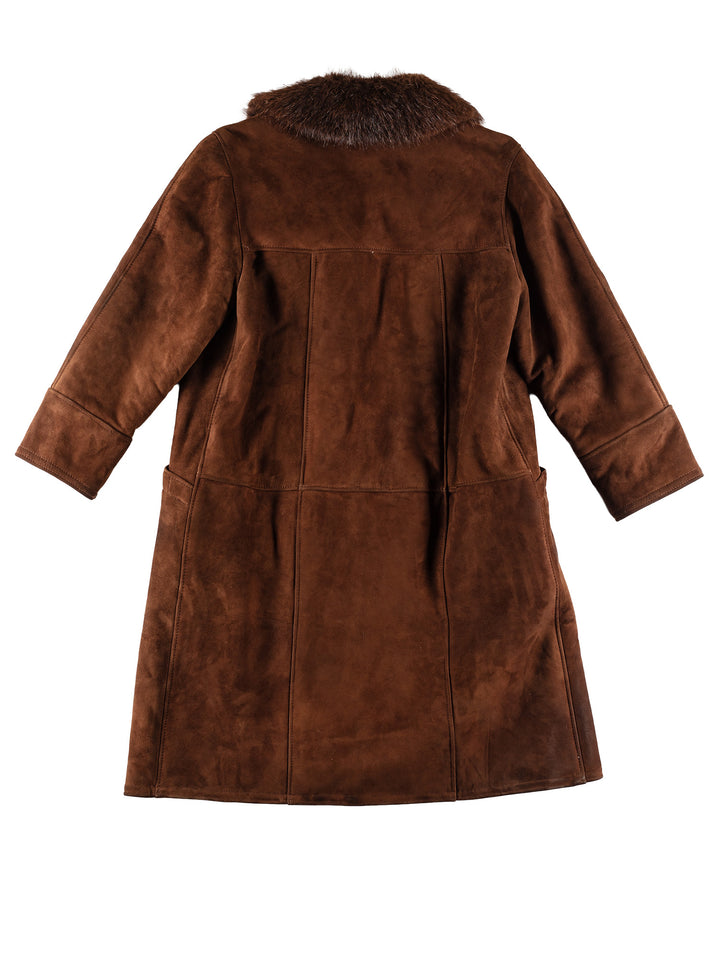 Vintage 80's Women Sheepskin Coat in BrownMN503