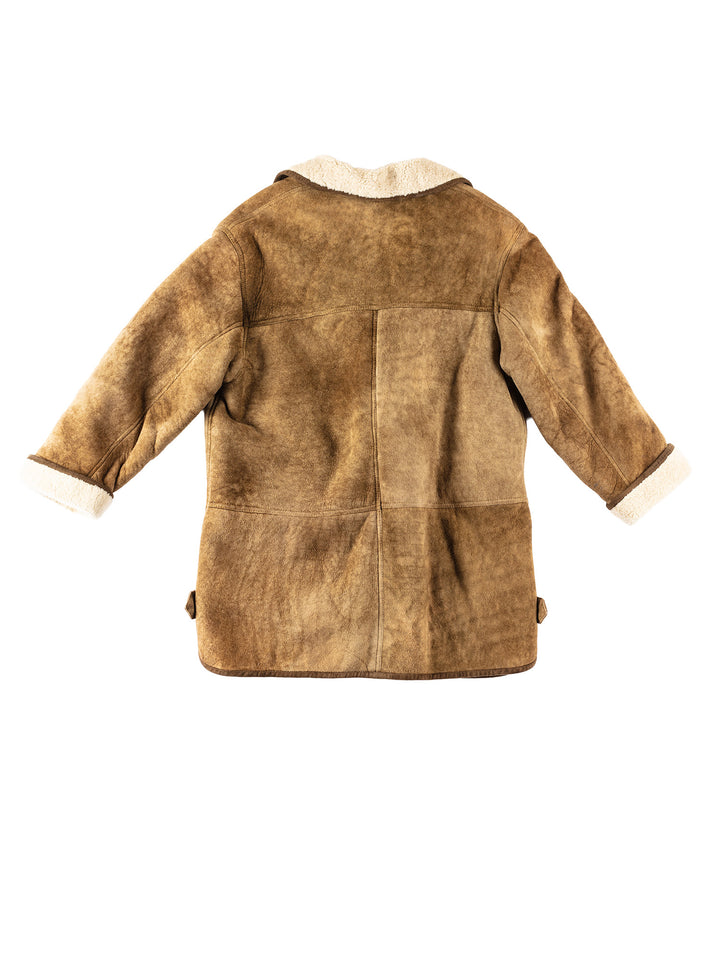 Vintage 80's Women Sheepskin Coat in BrownMN322