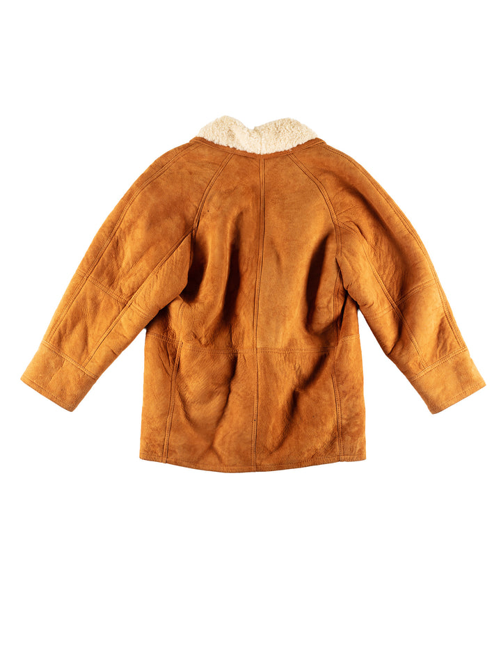 Vintage 80's Men Sheepskin Coat in BrownVN472