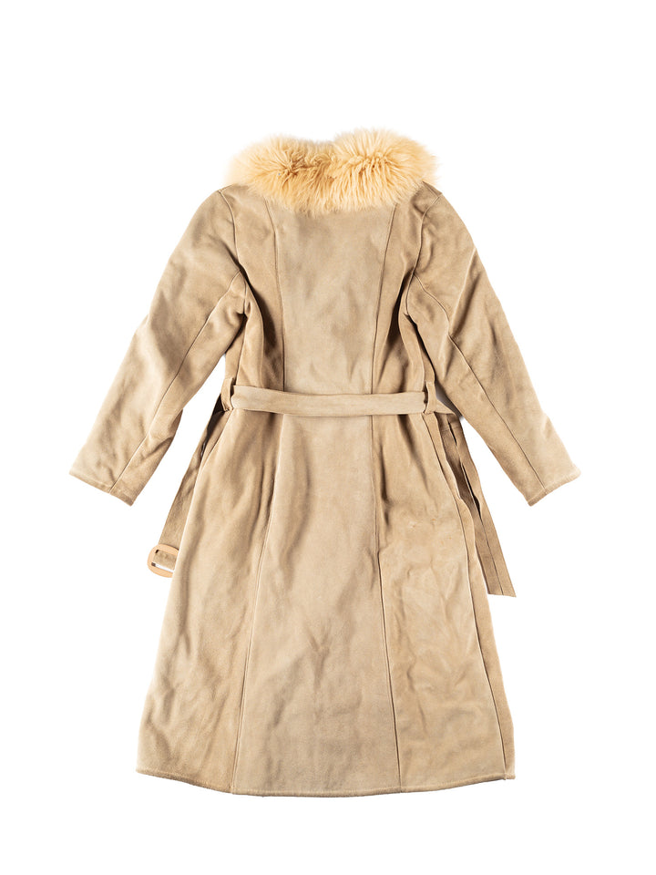 Vintage 70's Women Faux Sheepskin Coat in BeigeMN277