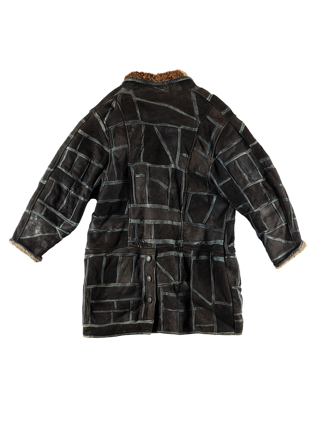 Vintage 80's Women Sheepskin Coat in BlackMN483