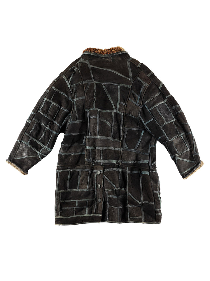 Vintage 80's Women Sheepskin Coat in BlackMN483