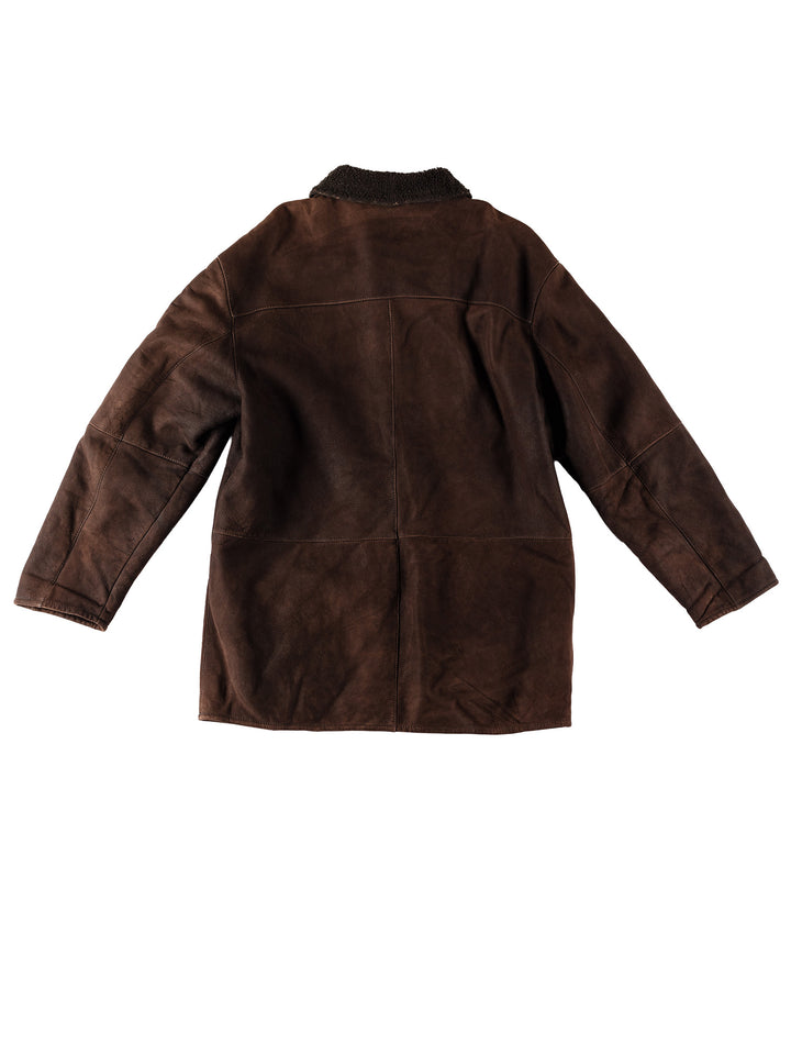 Vintage 80's Men Sheepskin Coat in BrownVN520