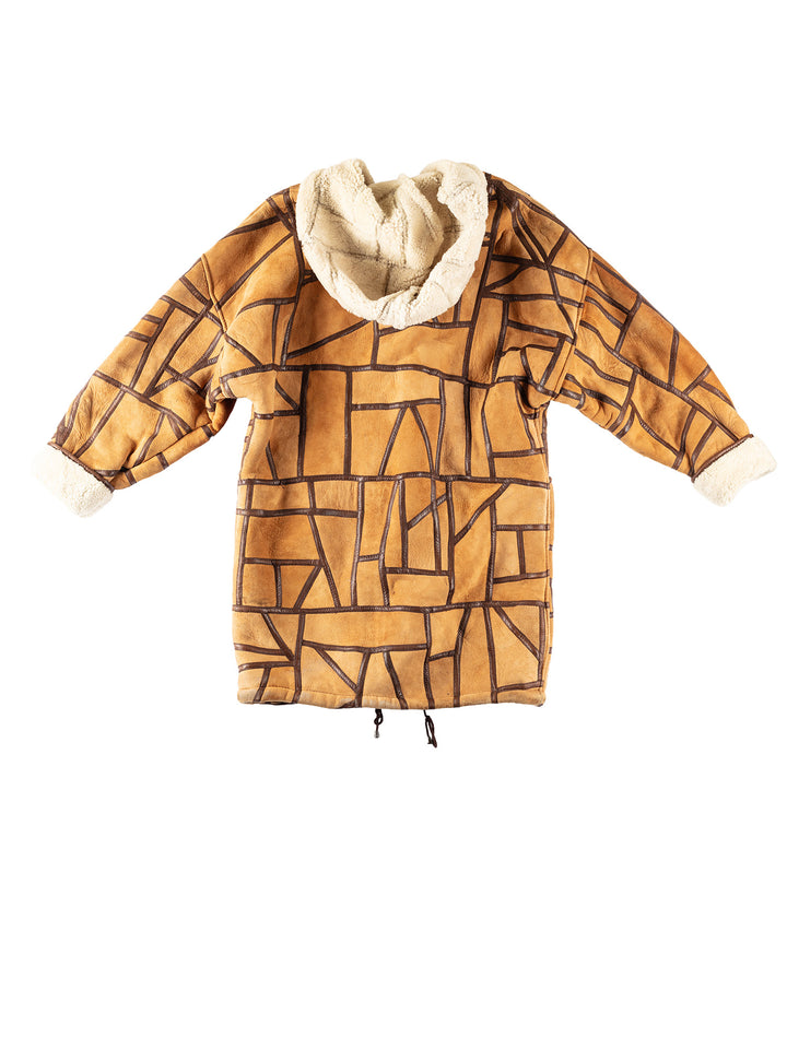 Vintage 80's Women Sheepskin Coat in BrownMN312