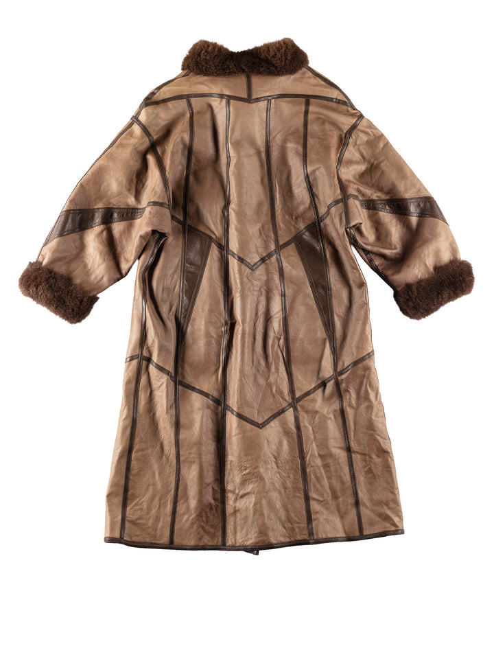 Vintage 70's Women Sheepskin Coat in BrownMN702