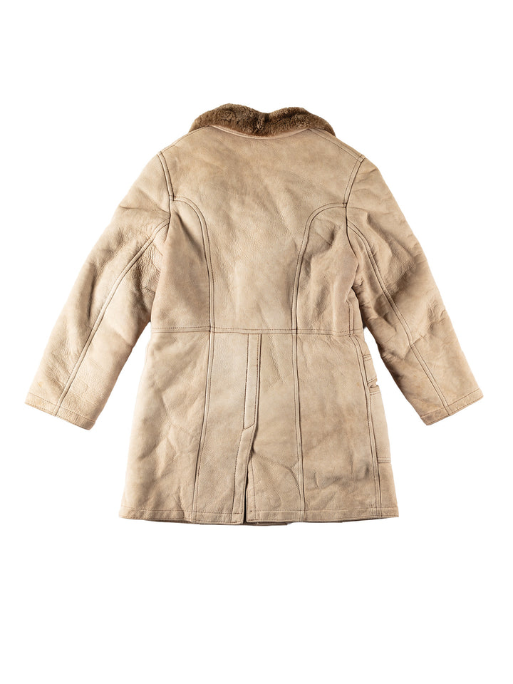 Vintage 70's Men Sheepskin Coat in BeigeVN515