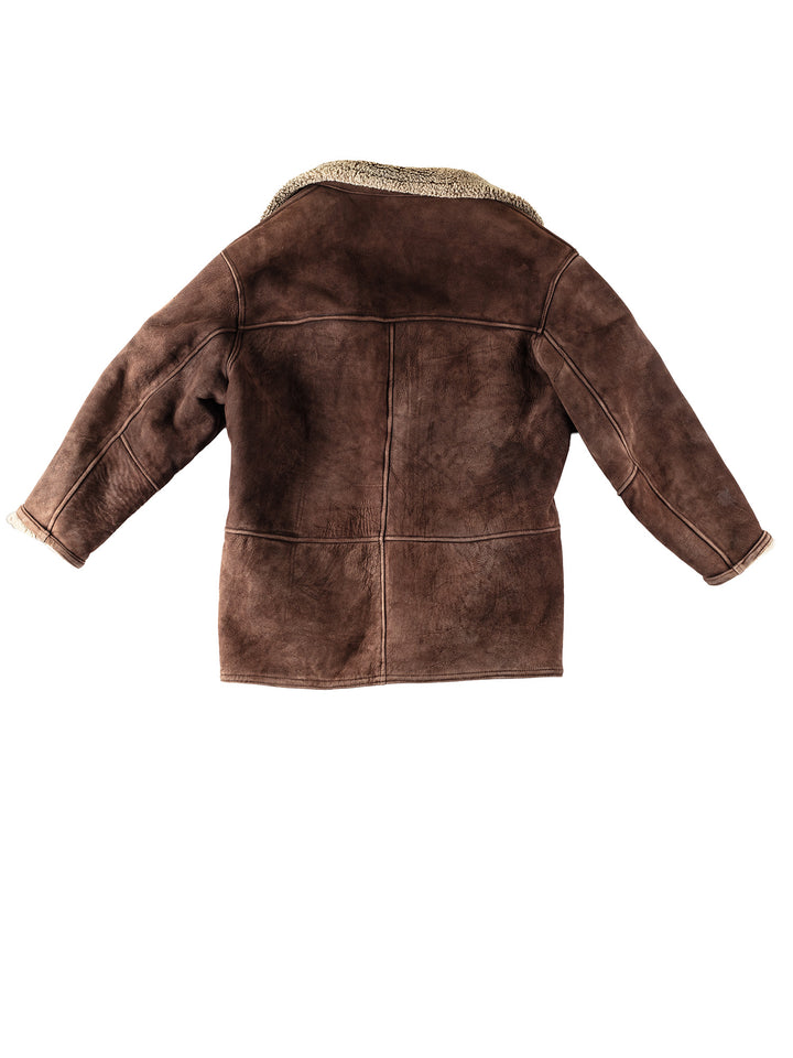 Vintage 80's Men Sheepskin Coat in BrownVN368
