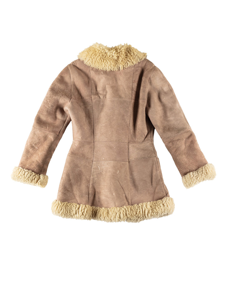 Vintage 70's Women Sheepskin Coat in BeigeMN728