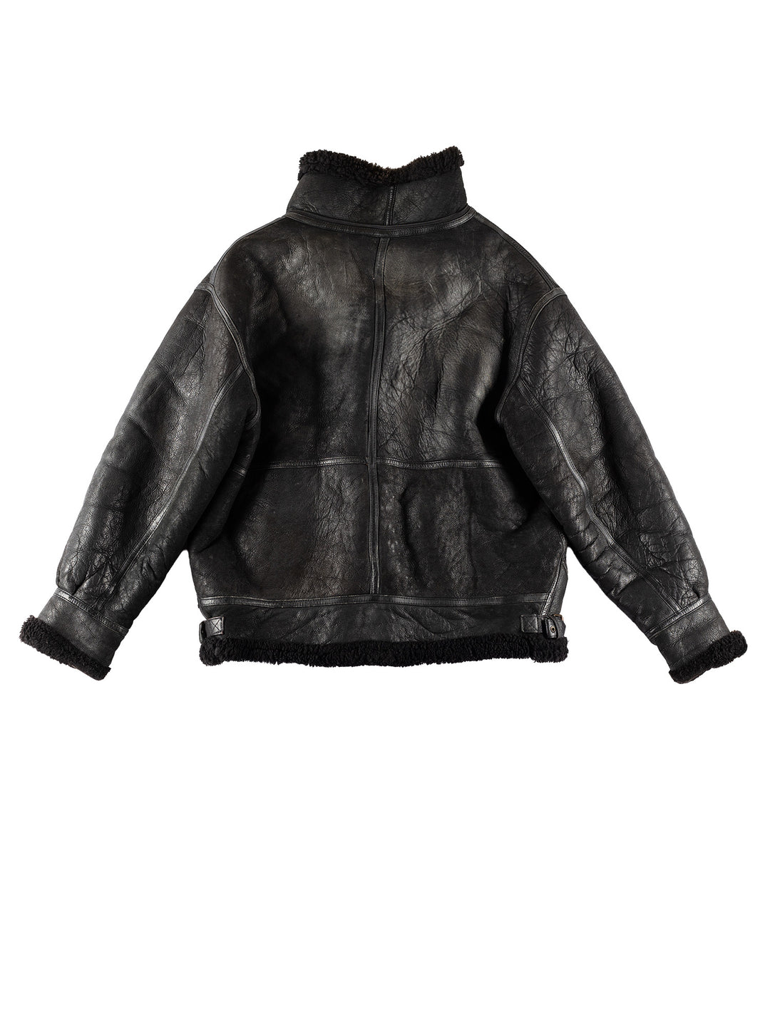 Vintage 80's Men Sheepskin Jacket in BlackVN783
