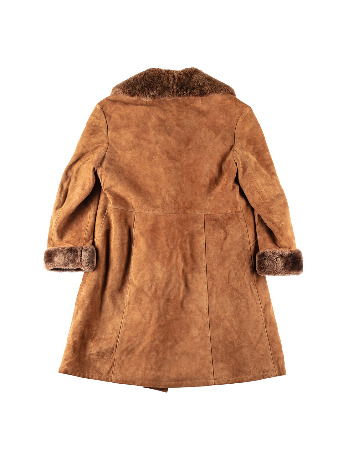 Vintage 70's Women Faux Sheepskin Coat in BrownMN272