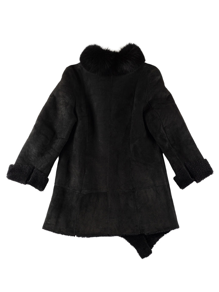 Vintage 70's Women Sheepskin Coat in BlackMN757