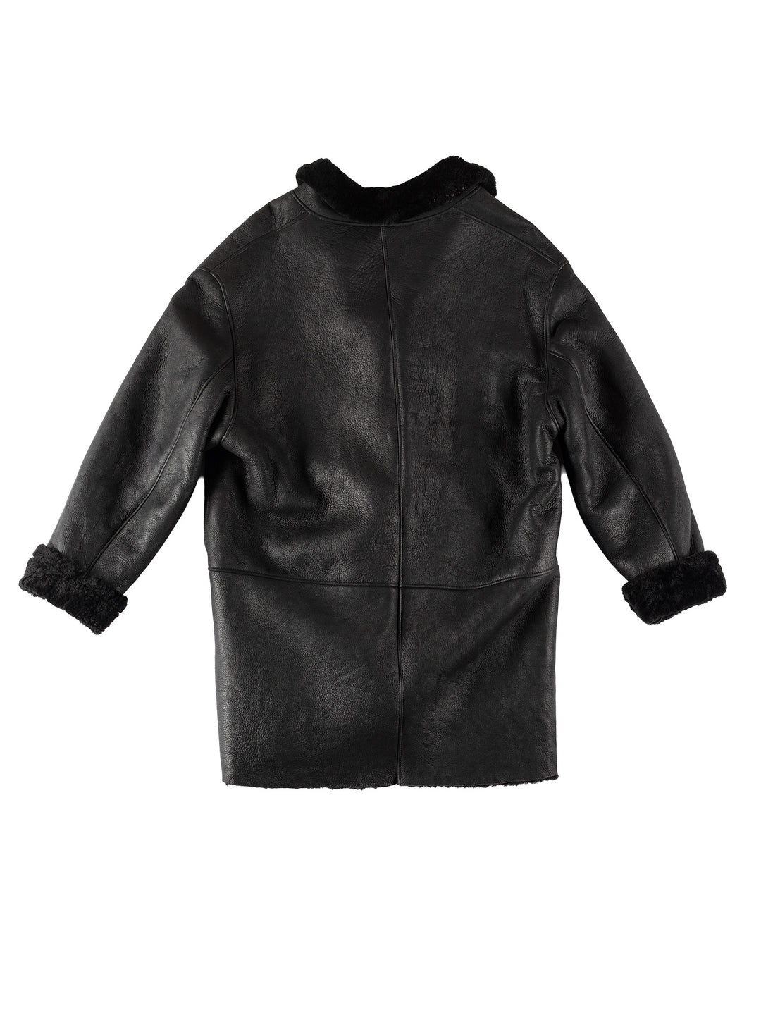 Vintage 80's Women Sheepskin Coat in BlackMN716