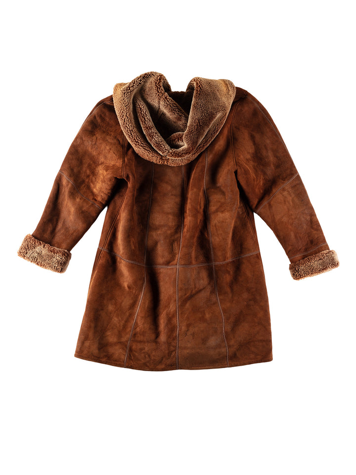 Vintage 80's Women Sheepskin Coat in BrownMN583