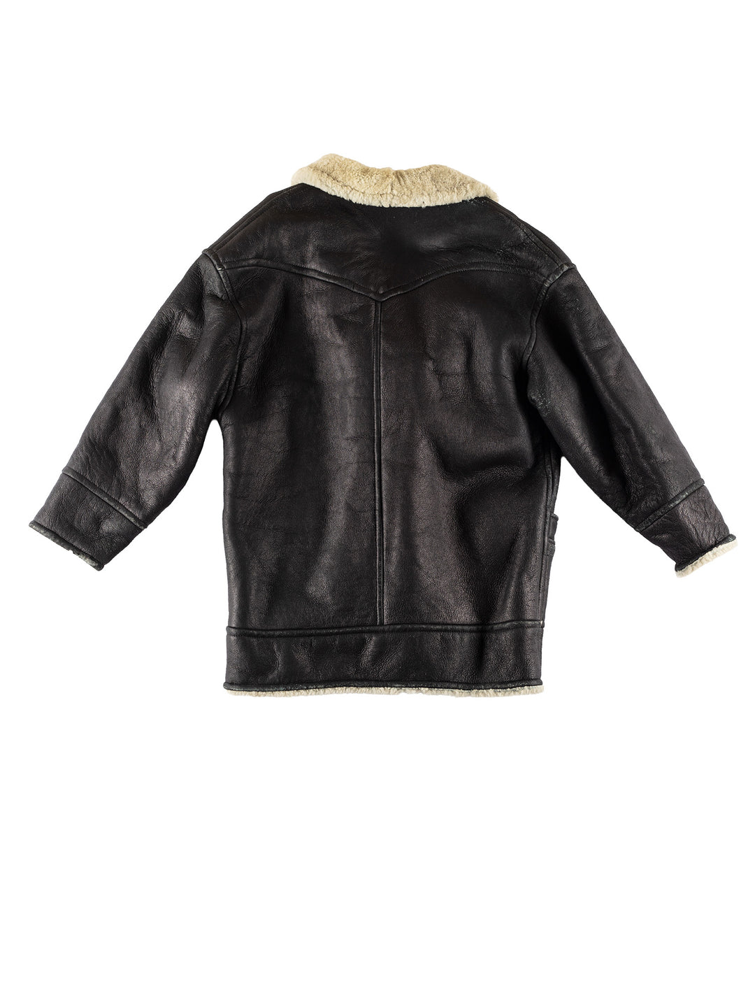 Vintage 80's Women Sheepskin Coat in BlackMN780
