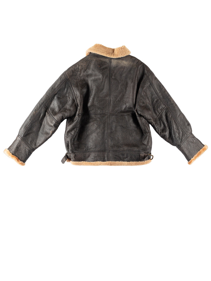 Vintage 80's Men Sheepskin Jacket in BrownVN277