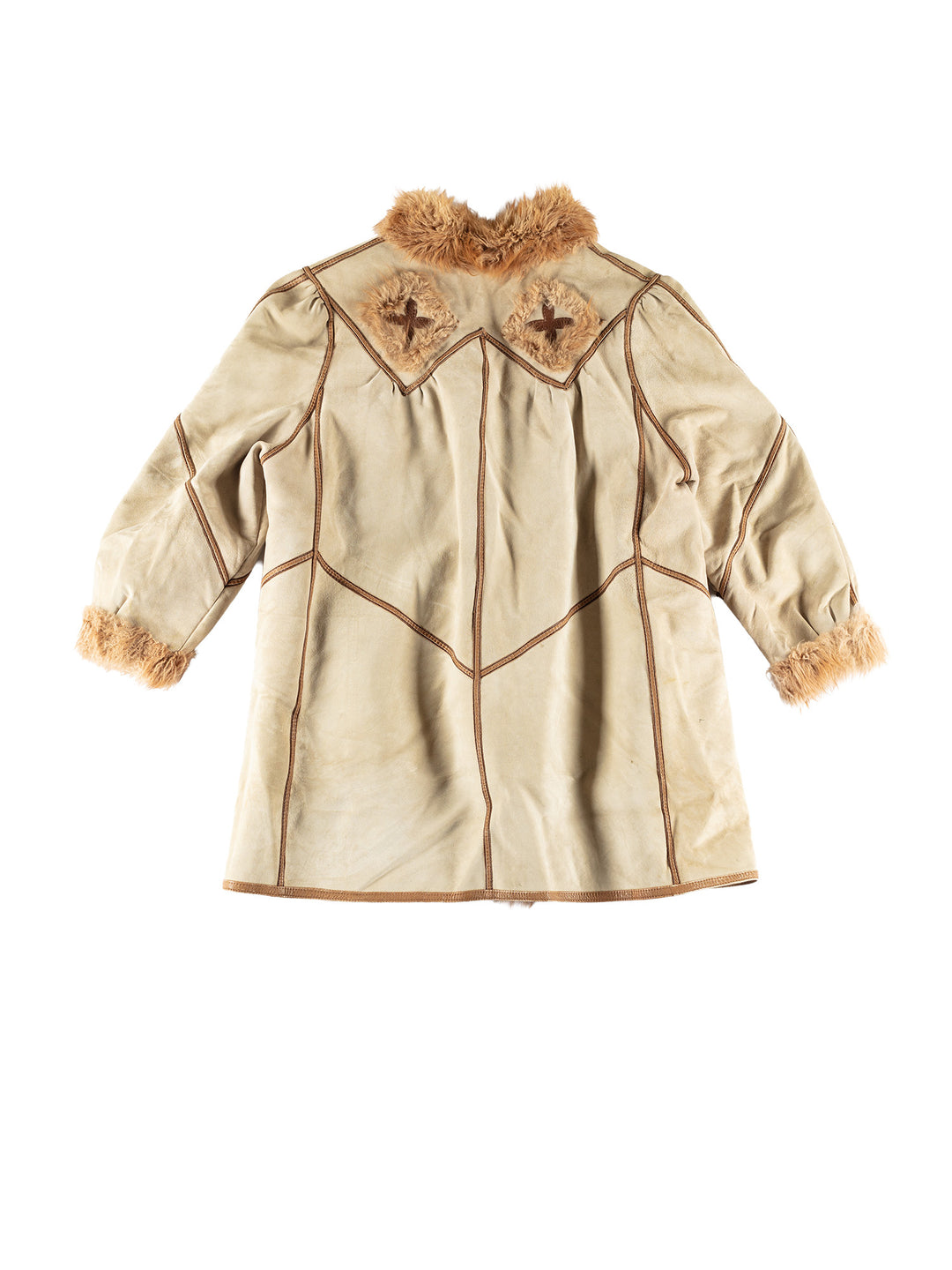 Vintage 70's Women Sheepskin Coat in BeigeMN755