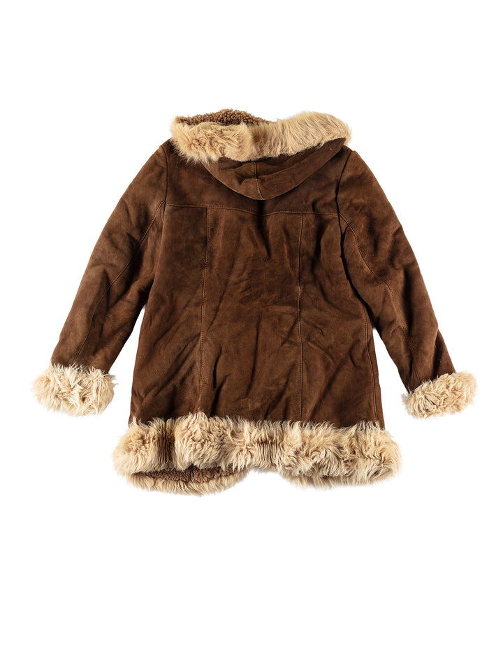 Vintage 70's Women Sheepskin Coat in BrownMN480
