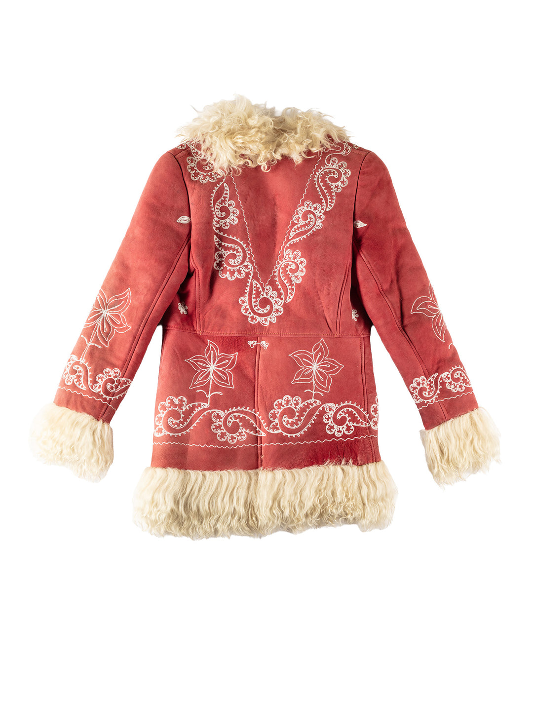 Vintage 70's Women Sheepskin Coat in RedMN587