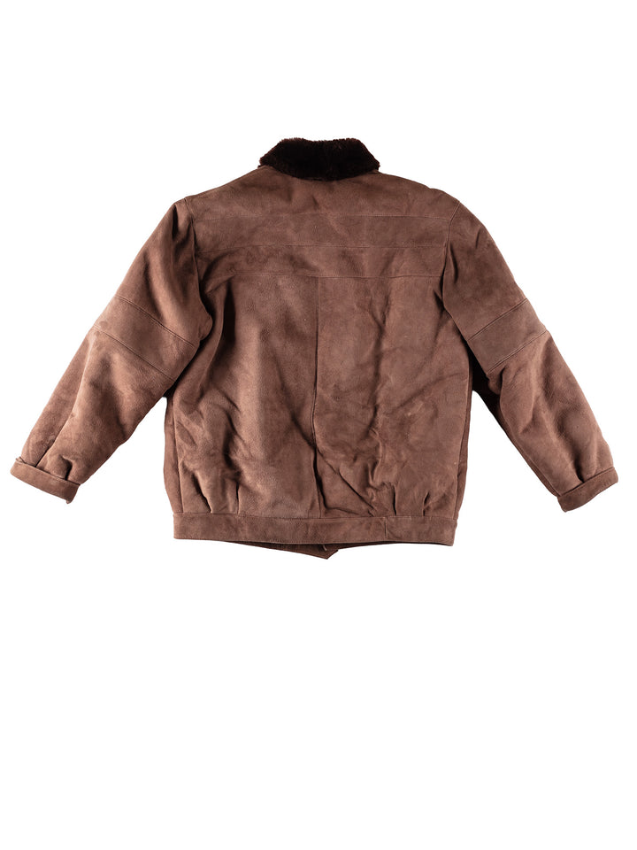 Vintage 80's Men Sheepskin Jacket in BrownVN417
