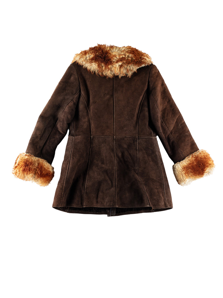 Vintage 70's Women Sheepskin Coat in BrownMN785