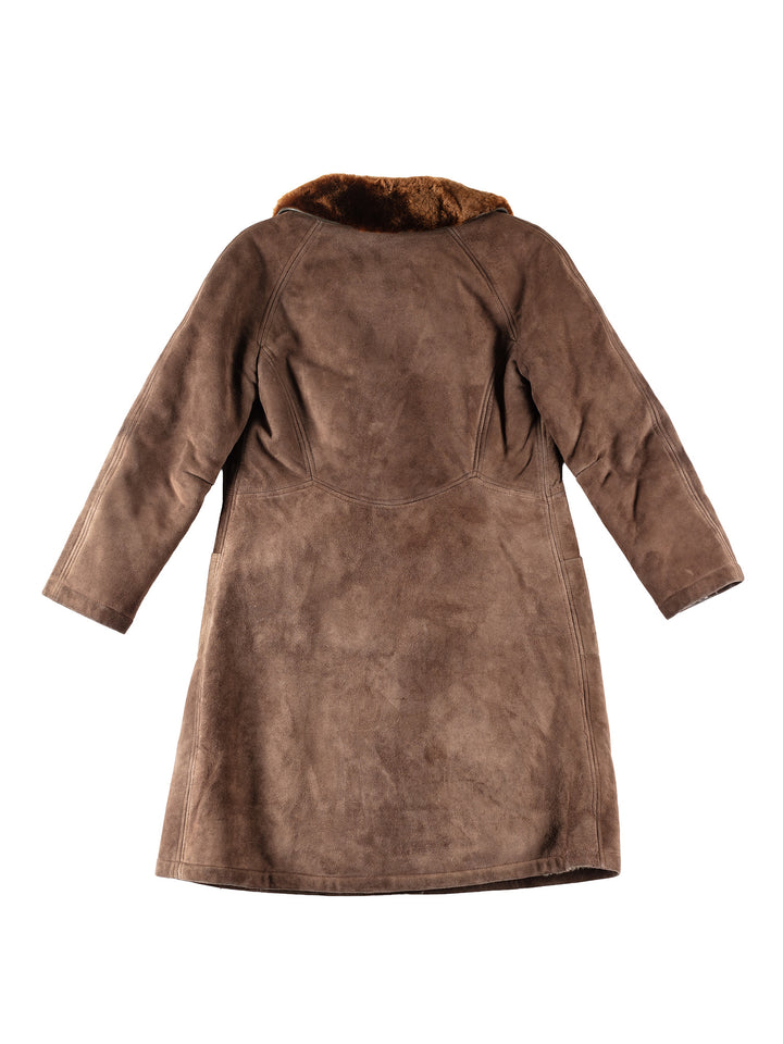 Vintage 80's Women Sheepskin Coat in BrownMN268