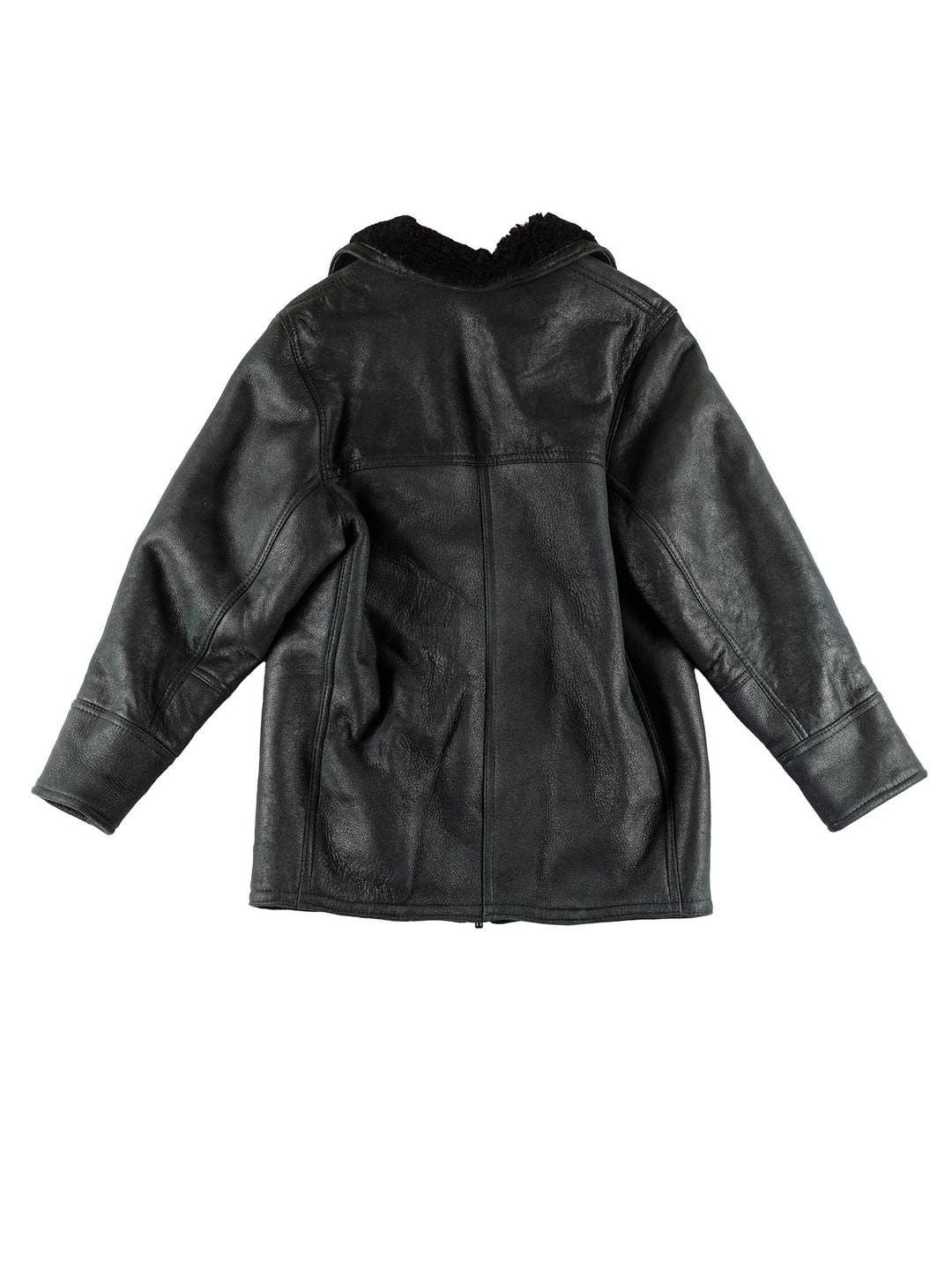 Vintage 80's Men Sheepskin Coat in BlackVN467