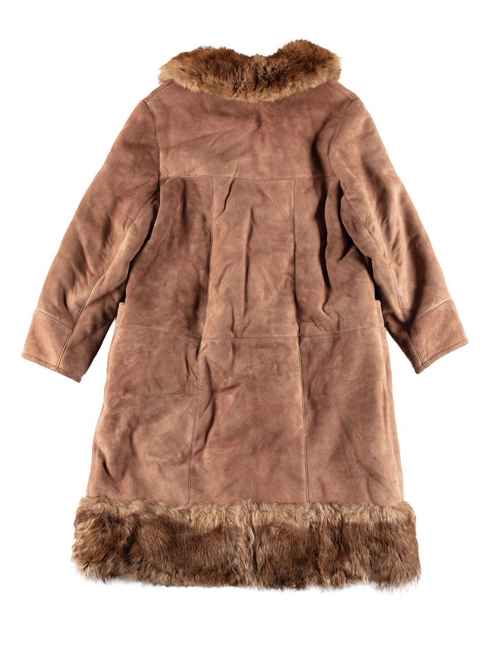 Vintage 80's Women Sheepskin Coat in BrownMN500