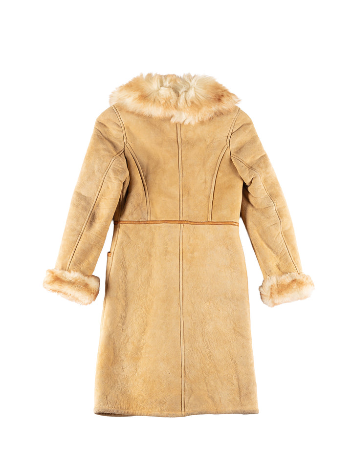 Vintage 70's Women Sheepskin Coat in BeigeMN744