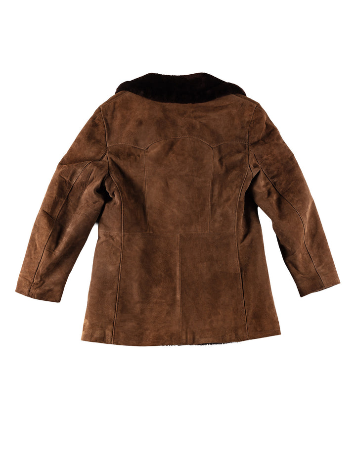 Vintage 70's Men Faux Sheepskin Coat in BrownVN701