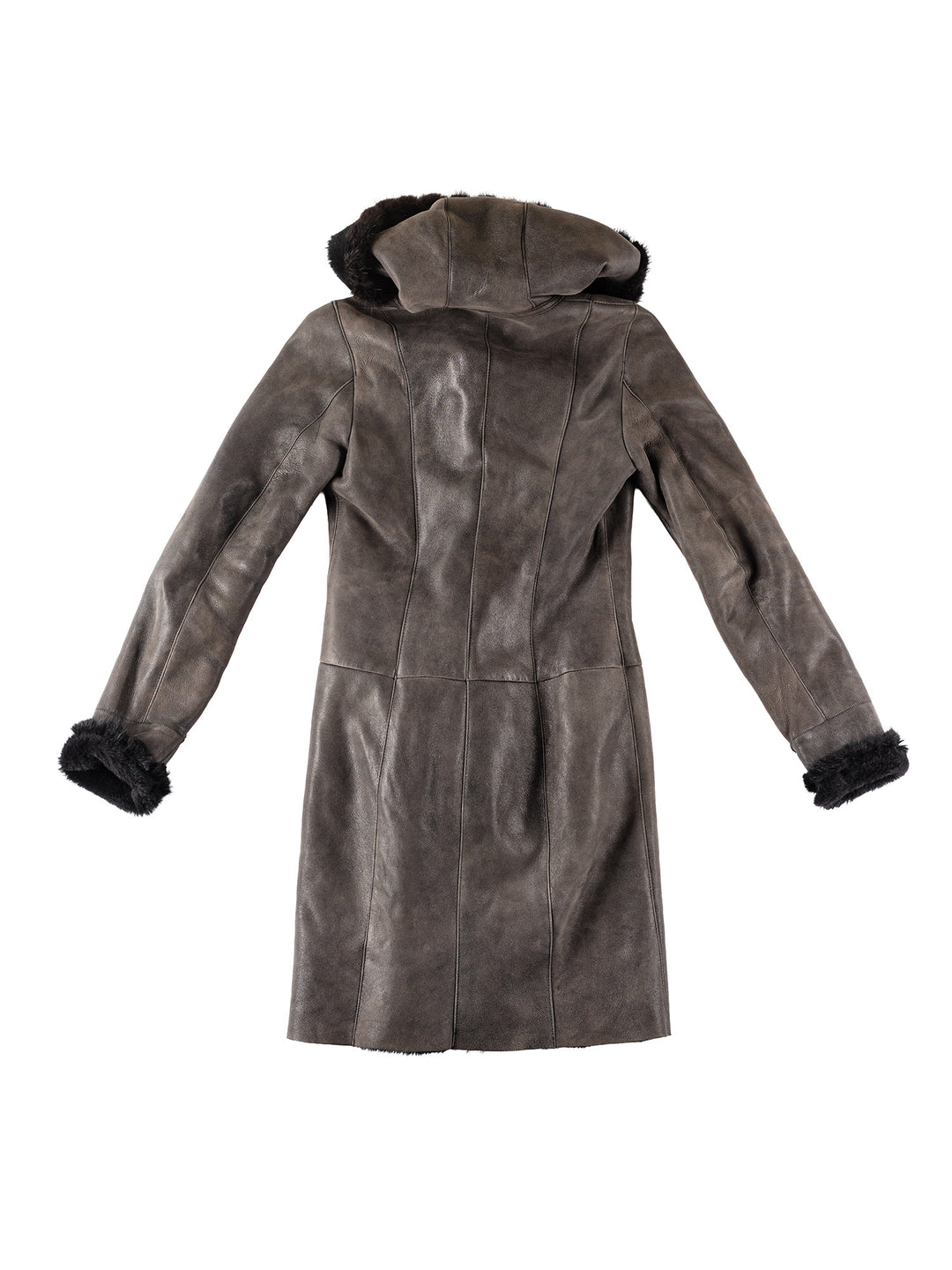 Vintage 70's Women Sheepskin Coat in GrayMN286