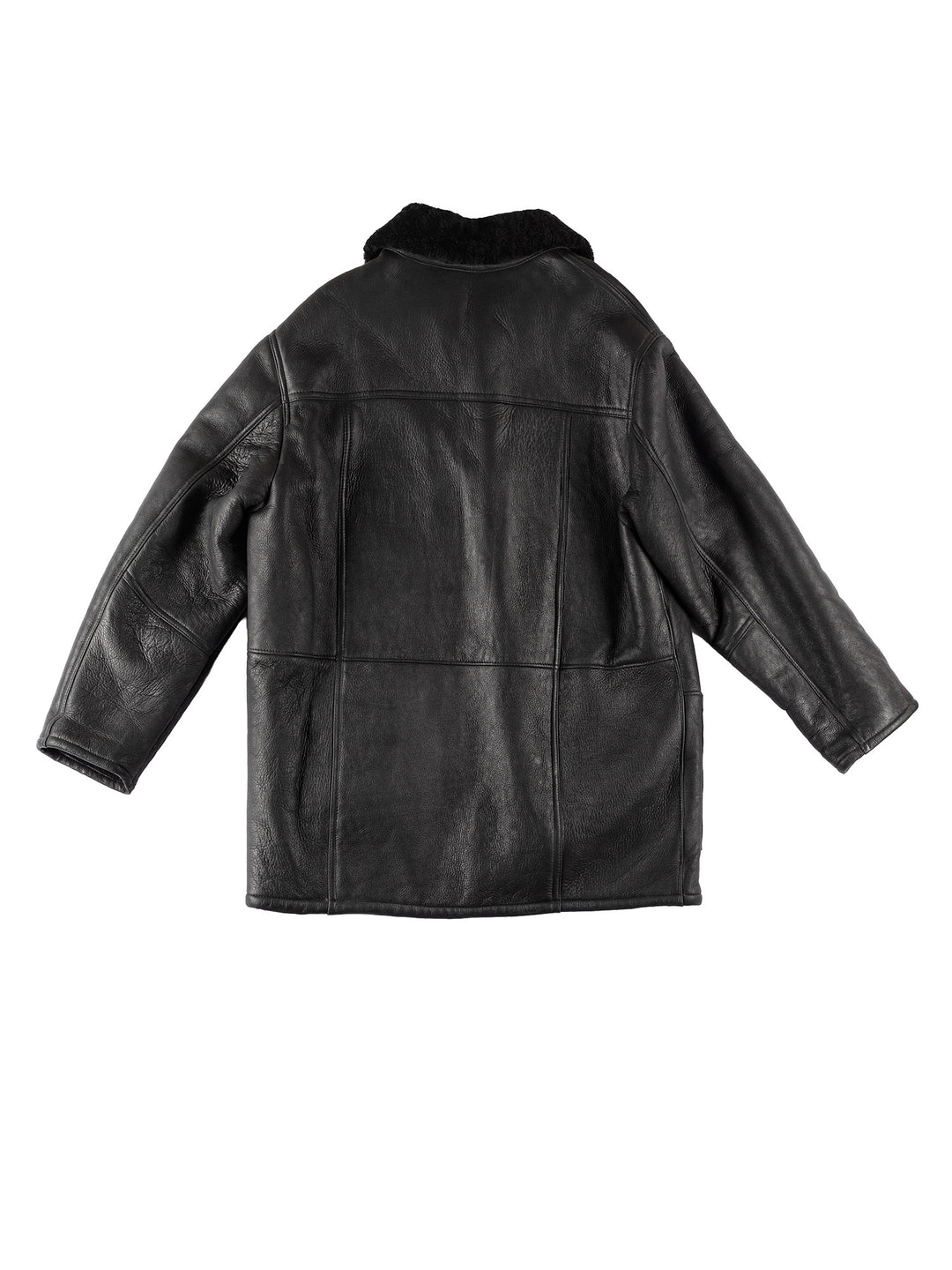Vintage 80's Men Sheepskin Coat in BlackVN661