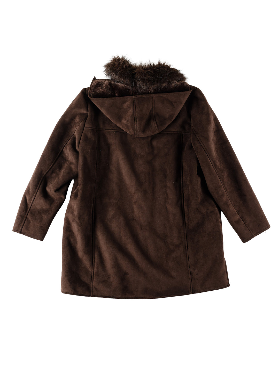 Vintage 80's Women Faux Sheepskin Coat in BrownMN542