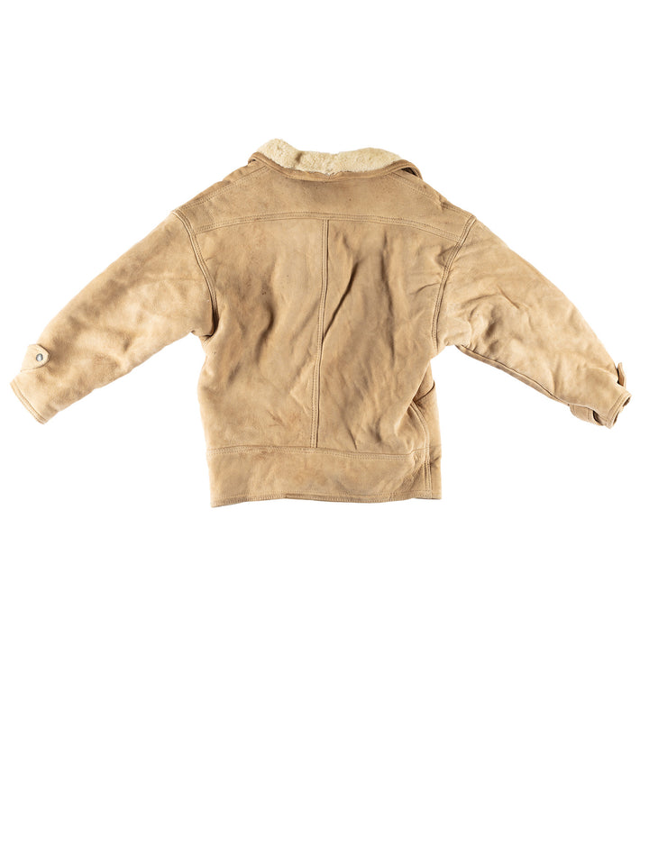 Vintage 80's Women Sheepskin Jacket in BeigeMN801