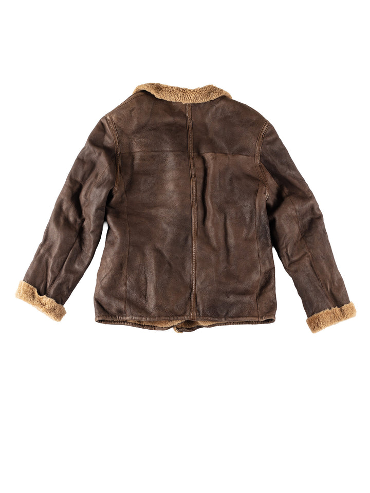 Vintage 80's Women Sheepskin Jacket in BrownMN595