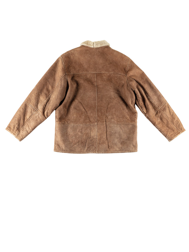 Vintage 80's Men Sheepskin Coat in BrownVN718
