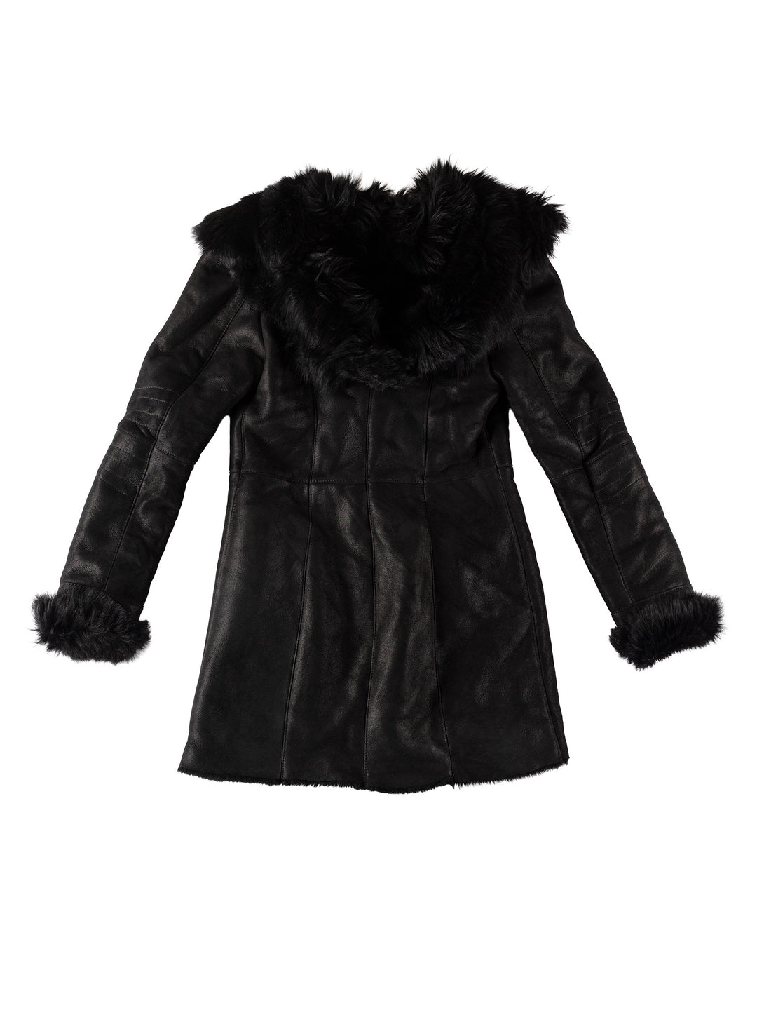 Vintage 70's Women Sheepskin Coat in BlackMN584