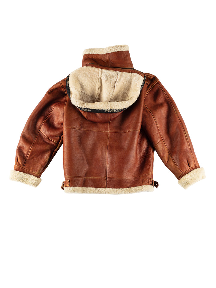 Vintage 80's Men Sheepskin Jacket in BrownVN631