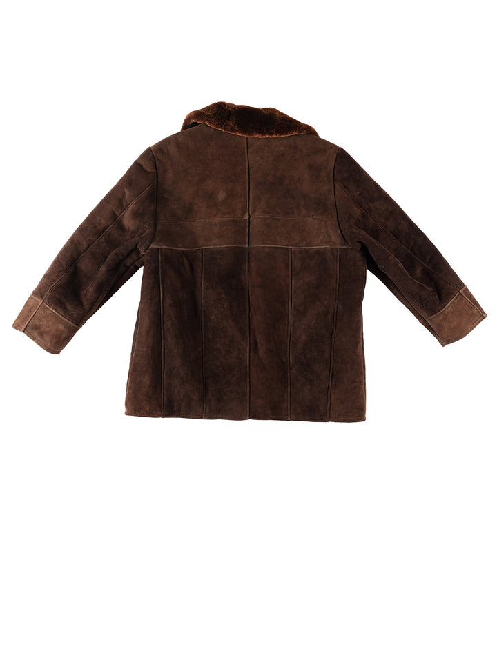 Vintage 90's Men Sheepskin Coat in BrownVN276
