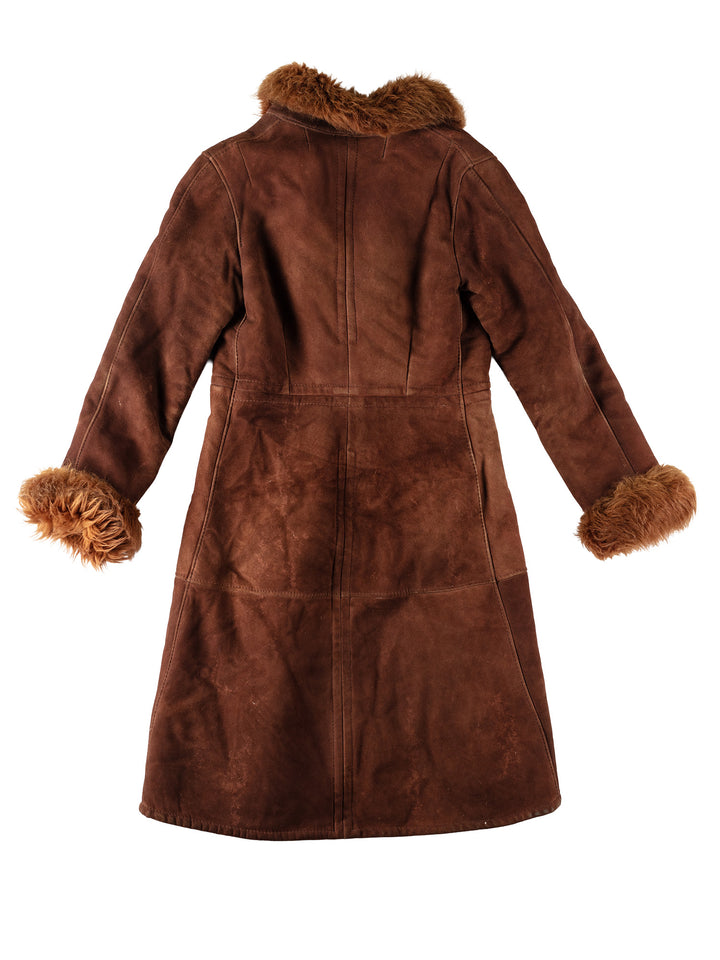 Vintage 70's Women Sheepskin Coat in BrownMN561