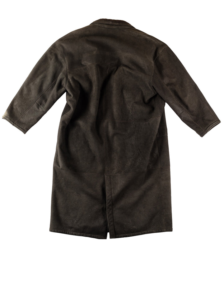 Vintage 80's Men Sheepskin Coat in KhakiVN312