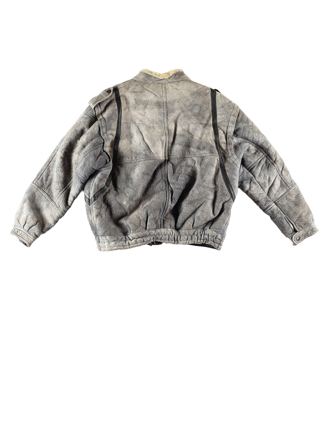 Vintage 80's Men Sheepskin Jacket in GrayVN758