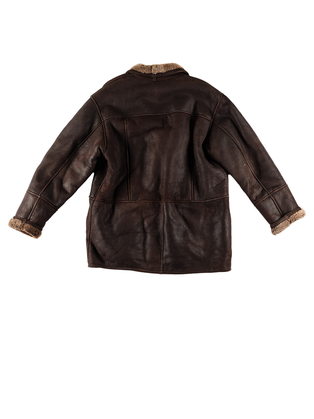 Vintage 80's Men Sheepskin Coat in BrownVN702